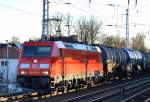 185 254-0 mit Kesselwagenzug Richtung Schwedt am 12.03.14 Berlin-Karow.