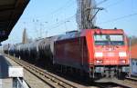 185 231-8 mit Kesselwagenzug am 20.03.14 Berlin-Karow.