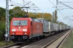185 294-6 mit KLV-Güterzug am 10.10.14 Berlin-Hohenschönhausen.