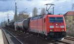 185 276-3 mit einigen Kesselwagen Berliner Innenring Höhe Berlin-Jungfernheide am 02.01.15