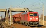 185 268-0 mit Ganzzug gedeckter Schüttgutwagen am 17.03.16 Berlin-Pankow.