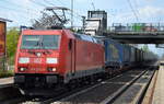 185 274-8 mit KLV-Zug (LKW-WAlTER Trailer) am 03.05.16 Berlin-Hohenschönhausen.