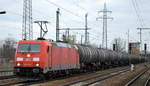 185 381-1 mit Kesselwagenzug (Benzin) am 29.01.18 bf, Flughafen Berlin-Schönefeld.