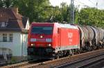 185 300-1 mit Kesselwagenzug Richt Schwedt �ber Bernau am 05.08.09 Berlin-Karow.