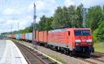 189 016-9 mit Containerzug aus Richtung Oranienburg kommend am 24.06.14 Mühlenbeck/Mönchmühle.