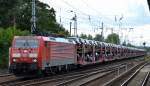 189 060-7 mit einem PKW-Transportzug (FORD Focus) am 07.09.15 Berlin-Hirschgarten.