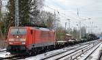 189 018-5 mit einem gemischten G�terzug am 21.01.16 Berlin-Hirschgarten.
