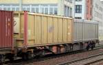 Drehgestell-Containertragwagen der DB mit der Nr.