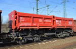 DB SCHENKER RAIL ROMANIA SRL mit vierachsigem Schüttgutkippwagen mit der Nr. 33 RIV 53 RO-DBSR 6770 099-4 Fans am 03.03.17 Bf. Flughafen Berlin-Schönefeld.