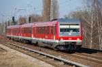RE 4 mit 628 631 + 928 683 Richtung Berlin-Gesundbrunnen, 29.03.11 Berlin-Karow.
