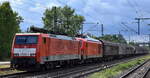 DB Cargo AG, Mainz [D] mit ihrer  189 070-6  [NVR-Nummer: 91 80 6189 070-6 D-DB] + der Vectron Dual Mode Light Lok  249 016  [NVR-Nummer: 90 80 2249 016-7 D-DB] und einem gemischten Güterzug am