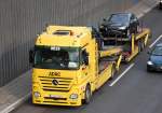 MB ACTROS 2544 PKW-Transporter der Fa. HESS f�r den ADAC, 31.01.13 Berliner Stadtautobahn H�he Kaiserdamm.