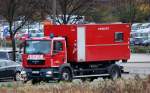 Sonderfahrzeug der Berliner Feuerwehr (MAN TGM 18.290) mit Abrollbeh�lter Atemschutz am 11.11.13 Berlin-Marzahn.