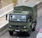 Ein MB ATEGO Transport-LKW der Bundeswehr, 14.11.08 Berliner Stadtautobahn H�he Spandauer Damm Br�cke.