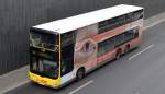 Doppelstockbus der Berliner Verkehrsbetriebe (BVG Nr.3342), ein MAN Lion´s City DD (DL 08) am 13.04.15 Berliner StadtautobahnHöhe Kaiserdamm.