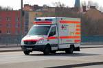 MB Sprinter mit Kastenmodul RTW des DRK Berlin, 17.04.13 Berlin-Putlitzbr�cke.