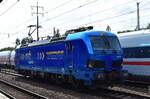  EVB - Eisenbahnen and Verkehrsbetriebe Elbe-Weser GmbH, Zeven [D] mit ihrer schönen blau metallic Smartron  192 005  [NVR-Nummer: 91 80 6192 005-7 D-EVB] Richtung Frankfurt/Oder am 18.06.25