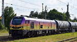 HSL Logistik GmbH, Hamburg [D] mit der geleasten ELP Euro9000 Lok  2019 308-6  [NVR-Nummer: 90 80 2019 308-6 D-ELP] und einem Kesselwagenzug (für Kerosin) am 03.06.25 Höhe Bahnhof Stendal