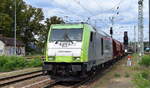 Captrain - RegioBahn Bitterfeld Berlin GmbH mit der ITL Lok  285 118-7  (NVR:  92 88 0076 102-7 B-ITL ) und einem Ganzzug Schüttgutwagen mit Schwenkdach am 10.09.25 Durchfahrt Bahnhof Ruhland.
