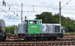  BASF Schwarzheide GmbH, Schwarzheide [D] mit der angemieteten Nexrail AssetCo Sàrl vossloh G 6 Lok [NVR-Nummer: 98 80 0650 149-4 D-NXRL] fuhr einige Kesselwagen zur Übergabe als Abstellgruppe Höhe Bahnhof Ruhland am 10.09.25