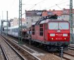 180 012-7 als PbZ mit DB Autotransportwagen und Berlin-Warschau Express Wagengarnitur Richtung Abstellplatz Berlin-Grunewald, 05.09.08 Berlin-Wedding.