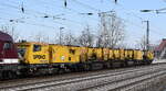 SPENO International SA Schienenschleifeinheit RR 24 MC 6 am Haken von  223 154-6  am 09.03.26 Durchfahrt Bahnhof Saarmund.
