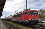 Leipziger Dampf KulTour GbR, Leipzig mit ihrer  155 049-0  (NVR:  91 80 6155 049-0 D-LDK ) und einem Kesselwagenzug am 11.09.25 Höhe Bahnhof Magdeburg-Neustadt.