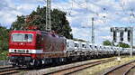 DeltaRail GmbH, Frankfurt (Oder) mit ihrer  243 069-2  (NVR:  91 80 6143 069-3 D-DELTA ) und einem Nutzfahrzeug-Transportzug (fabrikneue VW-Nutzfahrzeuge aus polnischer Produktion) am 10.07.25