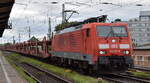 DB Cargo AG, Mainz [D] mit ihrer  189 007-8  [NVR-Nummer: 91 80 6189 007-8 D-DB] und einem PKW-Transportzug (leer) am 18.09.25 Höhe Bahnhof Magdeburg-Neustadt.