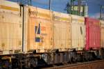 Containertragwagen mit Spezilacontainern aus �sterreich f�r Holhackschnitzel und oder Holzsp�ne mit der Nr.