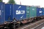 Containertragwagen mit vier Rads�tzen der DB, im Bild der Wagen mit der Nr.