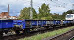 Zweiachsiger Flachwagen vom niederländischem Einsteller voestalpine Track Solutions Netherlands (Railpro) mit der Nr.