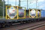 Polnischer Container und Wechselbeh�ltertragwagen eingestellt mit der Nr.
