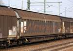 Ein in Schweden eingestellter Gro�raumschiebwandwagen (Aufschrift Nordwaggon) vom Wageneinsteller Transwaggon am 20.03.12 Bhf.