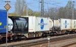 Ein RINNEN Tankcontainer, die Auschrift der weißen Container kann ich nicht richtig entziffern am 03.04.14 Mühlenbeck/Mönchmühle b.Berlin.