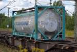 Auch der bekannte Einsteller von Bahnkesselwagen VTG bietet mobile Tankcontainer an, 20.08.14 Bhf.