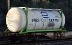 Ein H&S FOODTRANS Tankcontainer am 10.12.15 Berlin-Hohenschönhausen.
