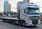 DAF XF 105.460 Zugmaschine mit Trailer der VHS-SPEDITION am 09.11.16 Berlin Marzahn.