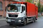 MAN TGS 26.320 Müllentsorgungsfahrzeug der Fa. VEOLIA Umweltservice am 09.10.14 Berlin-Pankow.