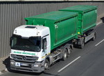 MB ACTROS 2544 Wechsellader + Hänger mit zwei Abrollcontainern der Fa ALISCH RECYCLING am 21.04.16 Berliner Stadtautobahn Höhe Knobelsdorffstr.