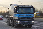 MB ACTROS 3241 Betonmischfahrzeug der Fa.HAVELBETON am 24.11.16 Berlin-Marzahn.