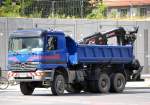 MB ACTROS 3340 Kipper mit Hydraulikgreifarm als Aufsatz am 28.07.09 Berlin-Pankow.