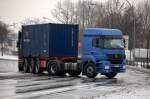 MB AXOR 1840 Containersattelzug Richtung Berliner Westhafen, 10.12.12 Berlin Beusselstr.