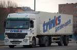 MB ACTROS 1841 Sattelzug eines Getr�nkespediteurs, 08.04.13 Berlin-Putlitzbr�cke.