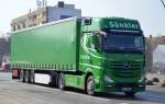 MB NEW ACTROS 1845 mit Auflieger der Fa.Sünkler am 14.03.14 Berlin-Beusselbrücke.