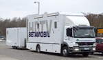 MB ATEGO 1529 Übertragungs-LKW mit Hänger, Fa. BETAMOBIL TV (HDTV) am 07.02.17 Berlin-Marzahn.