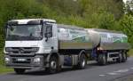 MB ACTROS 1844 Tanklaster + Tankhänger für Frischmilch der Fa.