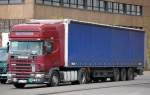 Polnischer Sattelzug mit SCANIA 124L/420 Zugmaschine, 20.04.12 Berlin Putlitzbr�cke.