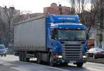Ein SCANIA R 420 PS Sattelzug aus Polen, 12.02.14 Berlin Beusselbrücke 
