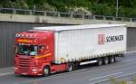 SCANIA R 420 Zugmaschine der Sped.Meißner mit DB SCHENKER Auflieger am 07.05.15 Berliner Stadtautobahn Höhe Knobelsdorffstr.